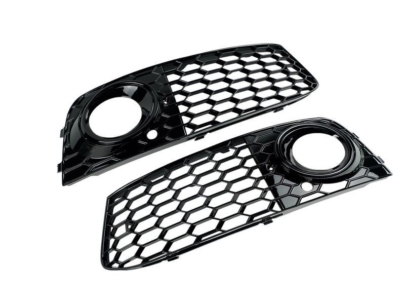 Комплект передніх решіток для Audi A4 B8 2009-2012 8K0807681 8K0807682, чорний глянець, стиль RS 2995728590 фото