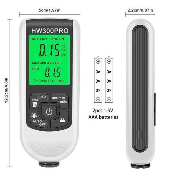 Професійний Товщиномір покриття фарби HW-300PRO White 2069155468 фото