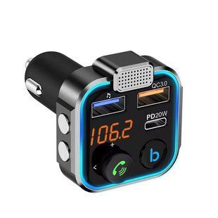 FM-трансмітер BT23 Bluetooth 5.0 / MegaBass / QC 3.0 / RGB Black FM модулятор 2560616897 фото