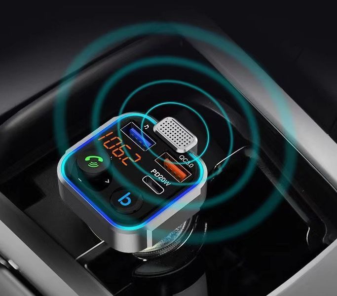 FM-трансмиттер BT23 Bluetooth 5.0 / MegaBass / QC 3.0 / RGB Black FM модулятор 2560616897 фото