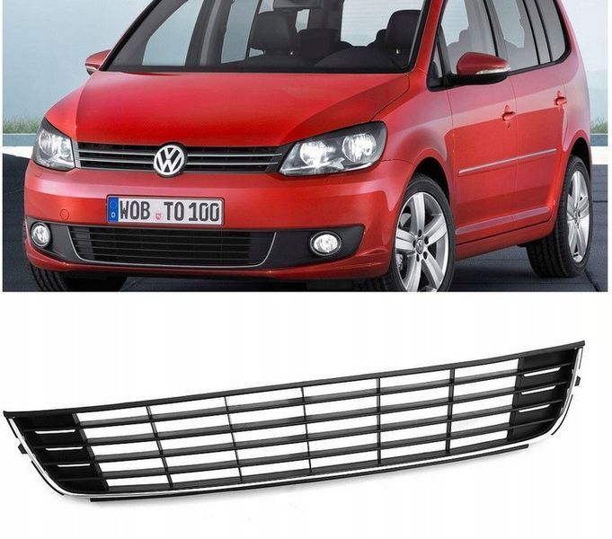 Решітка в бампер центральна для Volkswagen Caddy 3 2010-2015 1661840849 фото